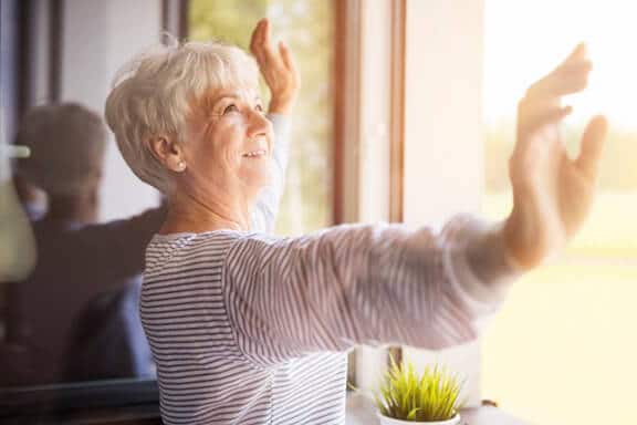 senior woman in kitchen